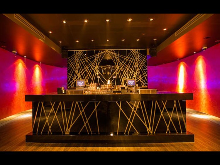 Prysm nightclub Chicago bar area luxury interior design