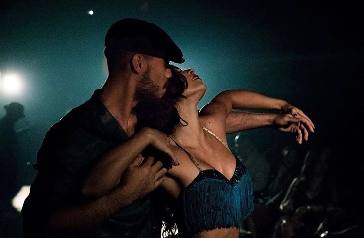 Public Arts nightclub New York dancers show dancing together couple fun party