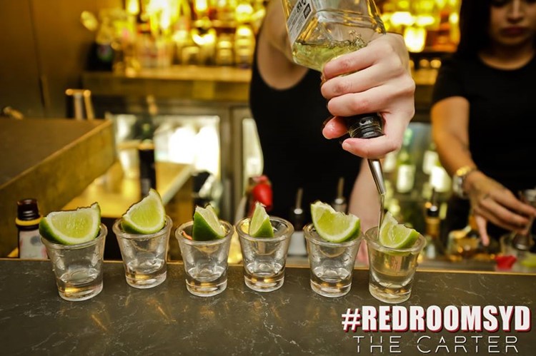 Red Room Club nightclub Sydney alcohol drinks barman shots bottle vodka champagne