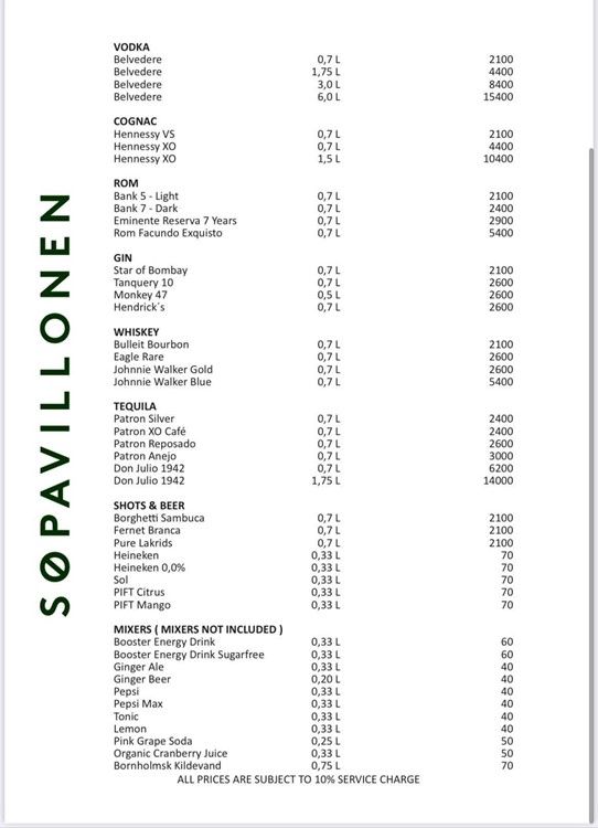 Sopavillonen nightclub Copenhagen bottle menu pricing book your vip table go out tonight celebrate birthday hen bachelor