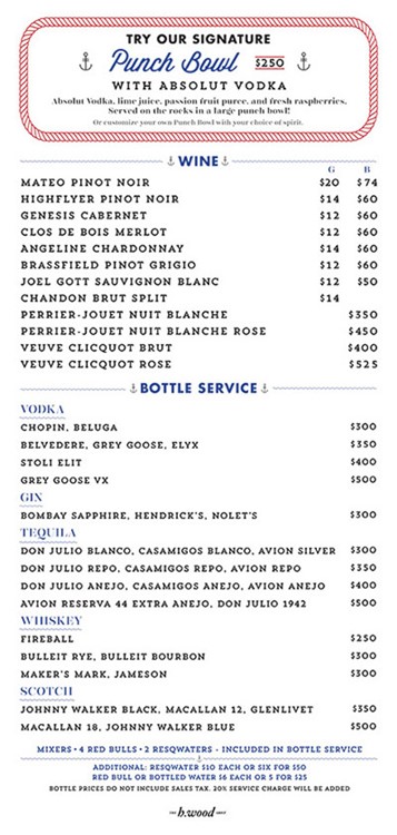 Shore bar Los Angeles prices for bubbles champagne bottles booking vip reservation service 