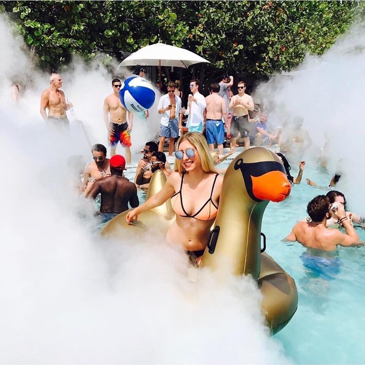 The pool party still goes on during - Hyde Beach Miami