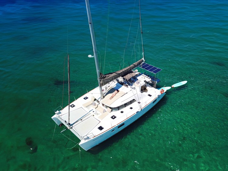 Aerial view of catamaran