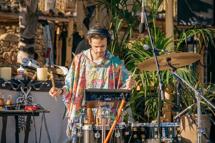 Scorpios beach club Mykonos live band music dj dance all day party event