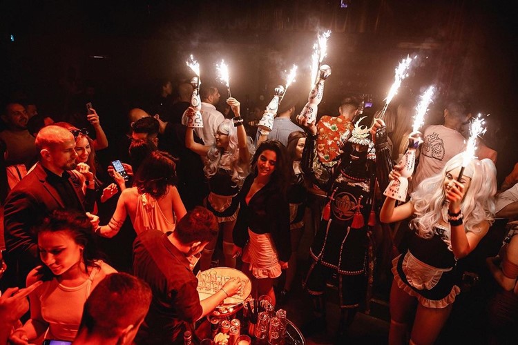 Secret Room nightclub Dubai bottle parade book your vip table reserve now
