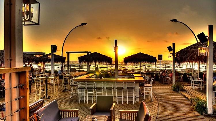Shalvata nightclub Tel Aviv beach club sunset