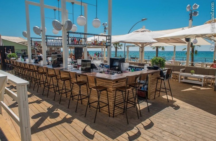 Shalvata nightclub Tel Aviv view of the bar beach club
