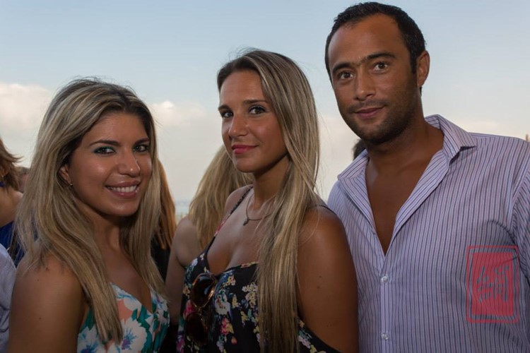 Silk Club nightclub Lisbon two blonde girls and man drinking