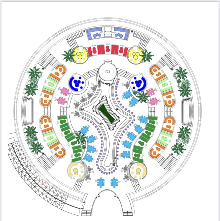 Sky 2.0 club Dubai tables map seating areas VIP premium table