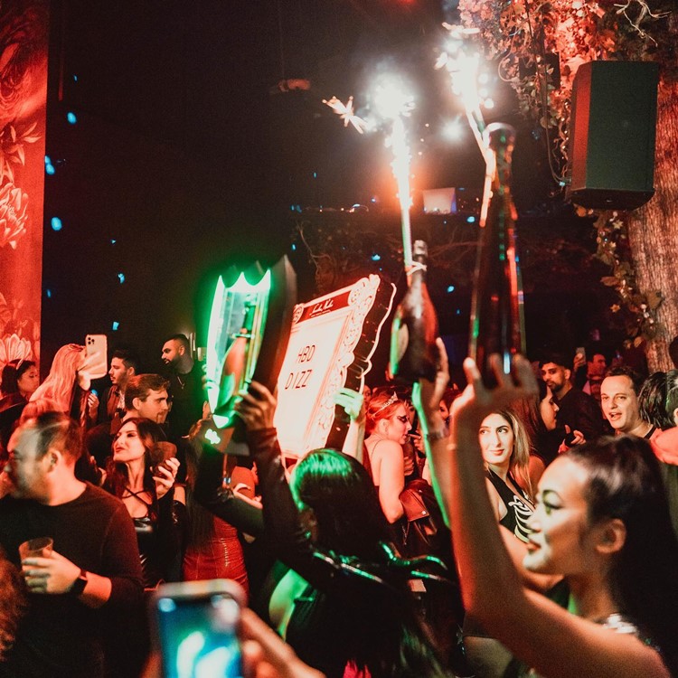 Somewhere Nowhere nightclub NYC New York champagne bottle parade service alcohol celebration 