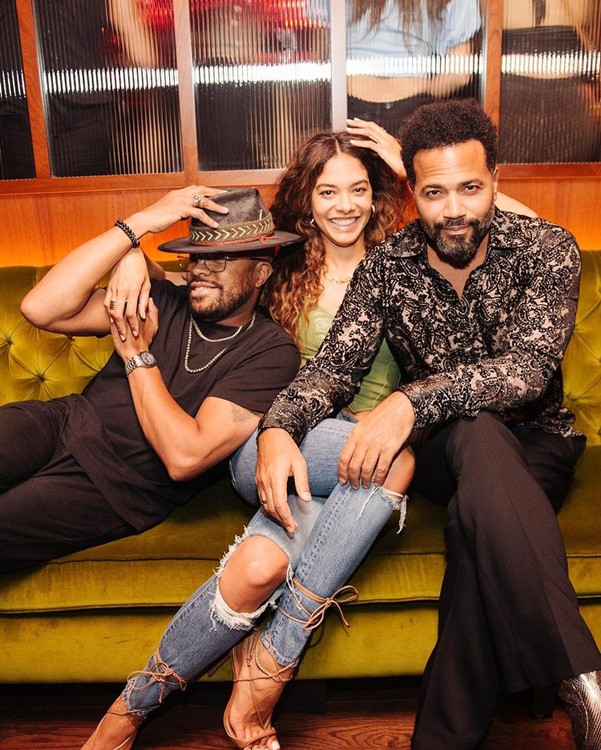 Sunset at Edition club LA pretty brunette girl handsome guys party all night clubbing 