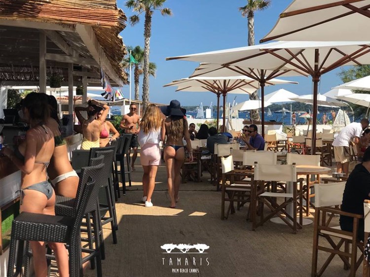 Tamaris beach club Cannes cabana tables vip book your own table reserve now celebrate