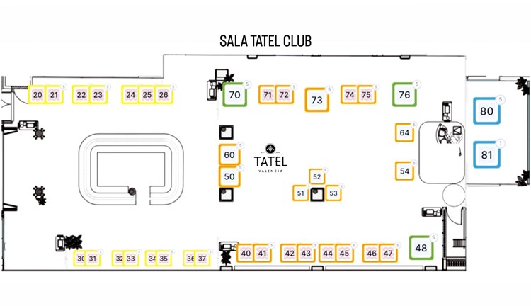 Tatel, table map, seating chart, vip, dance floor, premium, book now