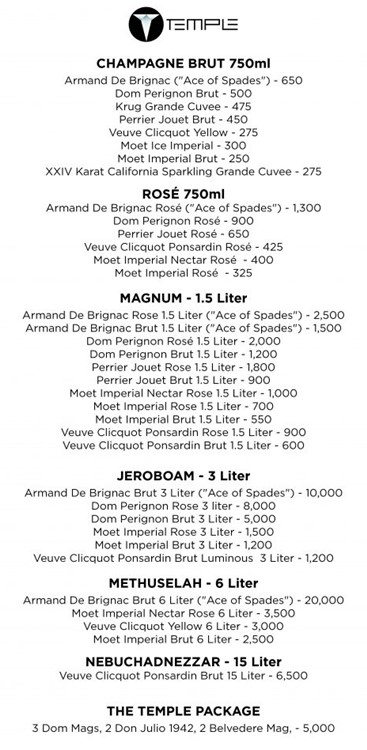 Temple nightclub San Francisco celebrate birthday bachelor hen parties packages bubbles parade service