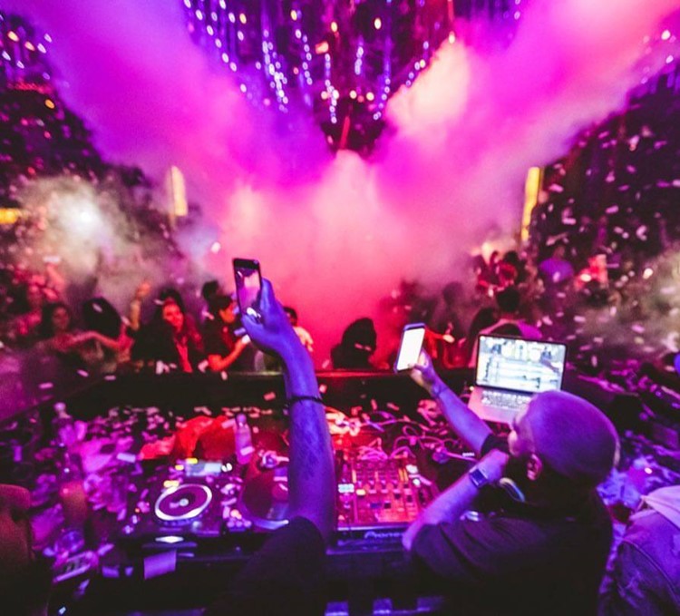 The Argyle nightclub Los Angeles dj mixing music fun night party crowd dancing