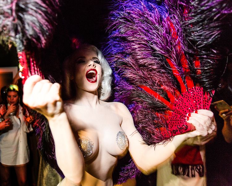 The Blond club NYC New York cabaret show event costumes lady dancer 