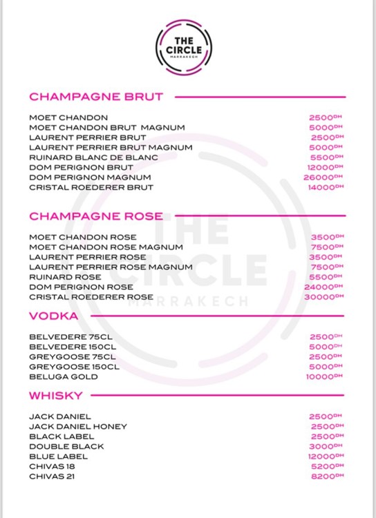 Soirée dans la boîte The Circle VIP à Marrakech. Trouvez des promoteurs pour la liste des invités sur Clubbable