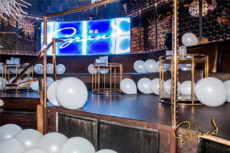 The Grand nightclub San Francisco white balloons stage dance floor