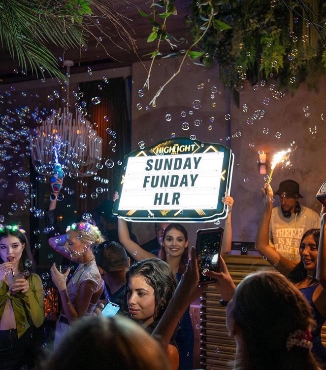 The Highlight Room club NYC bottle parade show sign book your vip table 