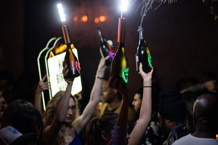 The Highlight Room club NYC bottle show parade vip table booking celebrate hen bachelor birthday