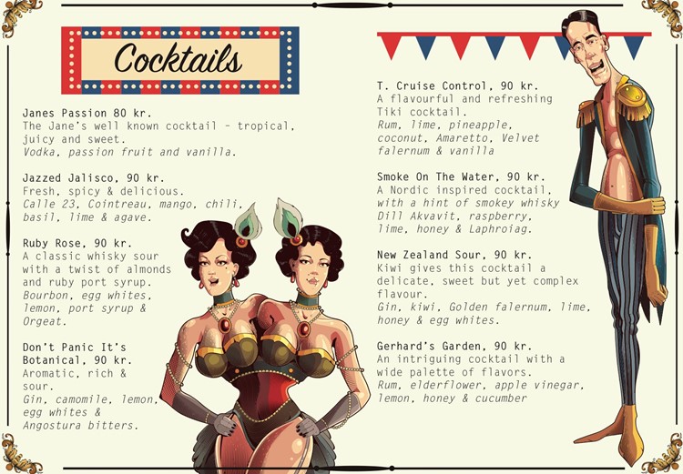 The Jane nightclub Copenhagen bottle menu vodka rum gin book vip table