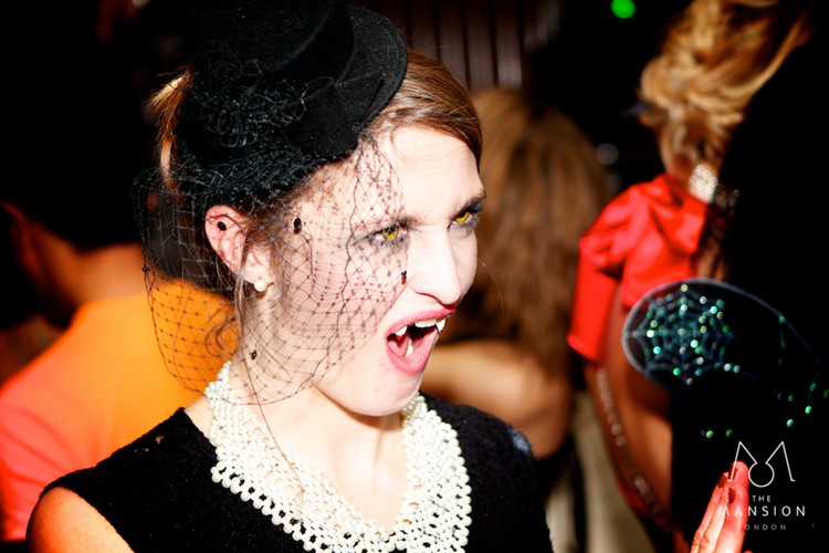 The Mansion night house club London private Halloween event party vampire girl blood costume