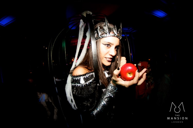 The Mansion night house club London private Halloween event party dark evil queen poisoned apple girl costume