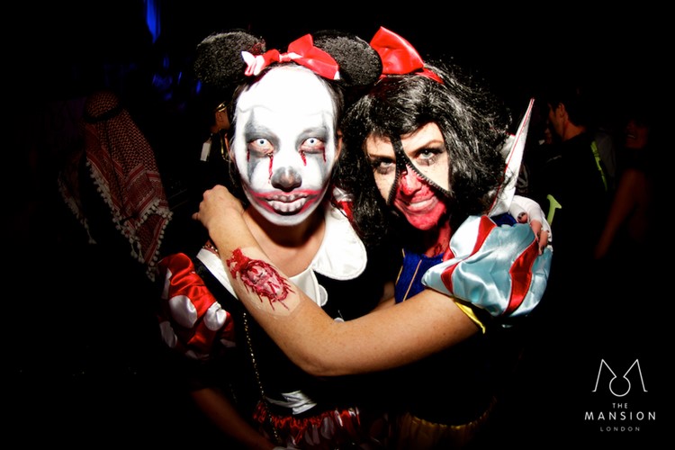 The Mansion night house club London private Halloween event party girls zombie snow-white Minnie Mouse costumes  