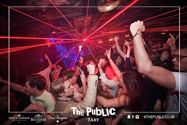 The Public Club nightclub Täby Stockholm fun party people dancing lights event