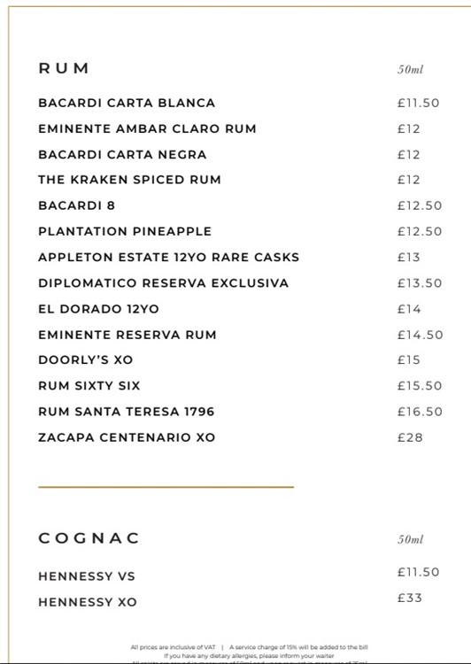 The Windmill Soho club London bottle menu wines champagne prices white rose red