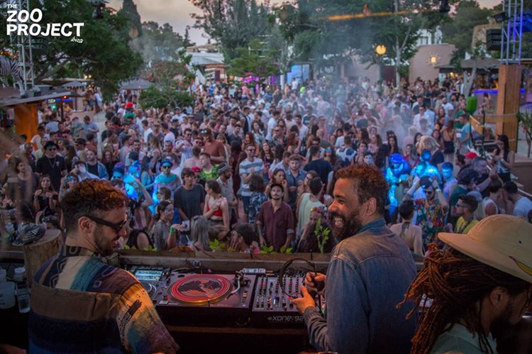The Zoo Project festival party Ibiza two djs having fun full crowd at event