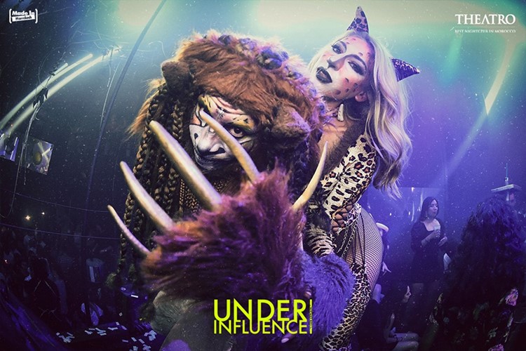 Theatro nightclub Marrakech costume party show dancers crazy parties