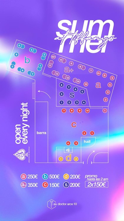 Tiffanys the club nightclub Madrid bottle menu pricing alcohol vodka rum gin cognac whisky 