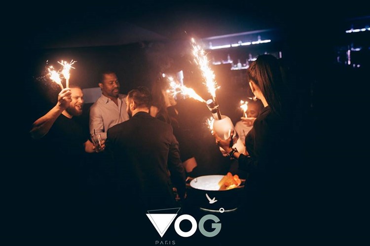 Vog nightclub Paris table service alcohol bottles served