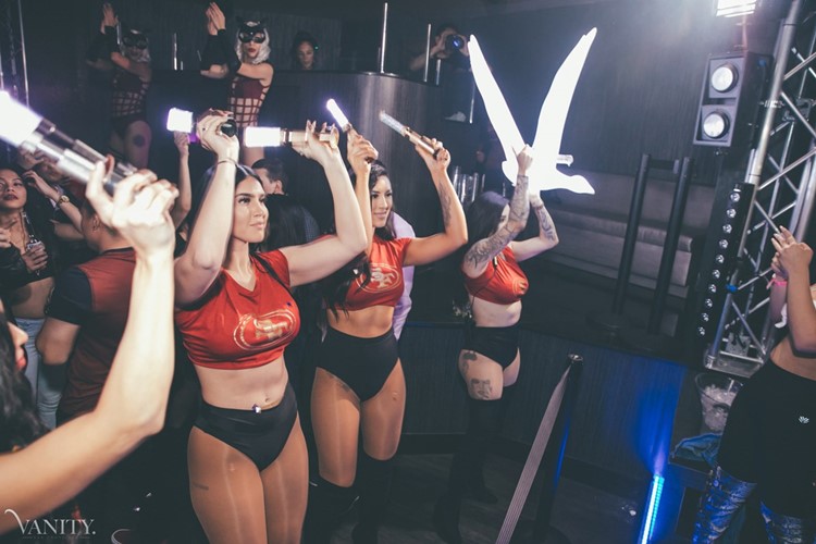 San Francisco Vanity nightclub book your own vip table now vodka rum gin alcohol bottles parade celebrate