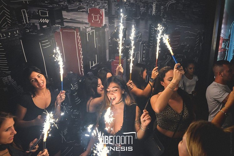 Vibe Room nightclub Milan party light bottle service girls