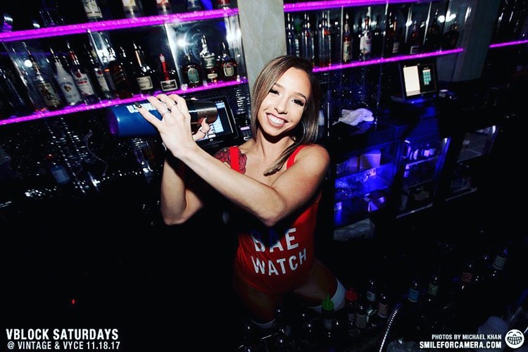 Vyce Lounge Club nightclub Orlando sexy bartender in lingerie
