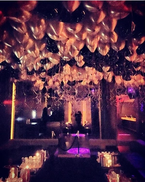 Ybar nightclub Chicago balloons in the air table bookins