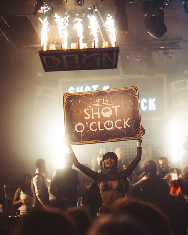 Reign, club, shots, show, alcohol, drinks